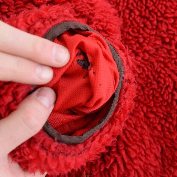 Sandy Liang Boxbox Red Fleece Snap Front Floral Patchwork  Teddy Bear Jacket M - Picture 12 of 13